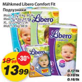 Allahindlus - Mähkmed Libero Comfort Fit