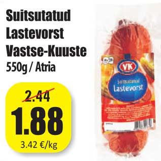 Allahindlus - Suitsutatud Lastevorst Vastse-Kuuste 550g / Atria
