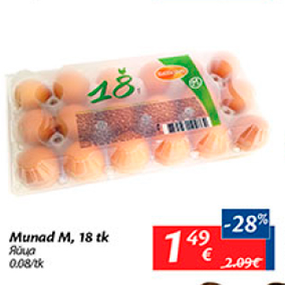 Allahindlus - Munad M, 18 tk