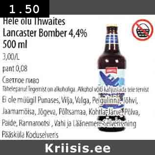 Allahindlus - Hele olu Thwaites Lancaster Bomber 4.4% 500 ml