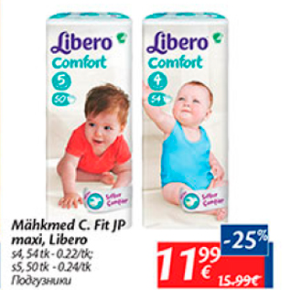 Allahindlus - Mähkmed C. Fit JP maxi, Libero