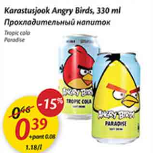 Allahindlus - Karastusjook Angry Birds, 330 ml