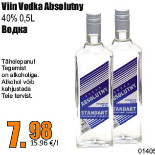 Allahindlus - Viin Vodka Absolutny