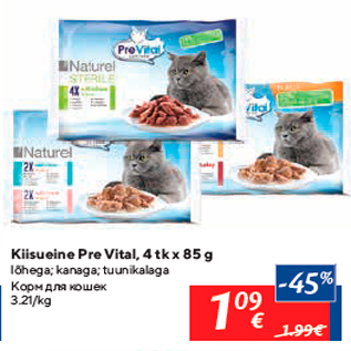 Allahindlus - Kiisueine Pre Vital, 4 tk x 85 g