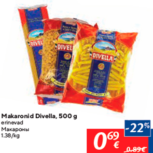 Allahindlus - Makaronid Divella, 500 g