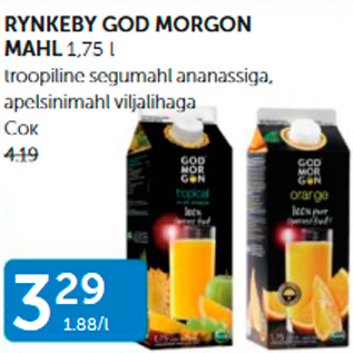 Allahindlus - RYNKEBY GOD MORGON MAHL 1,75 L