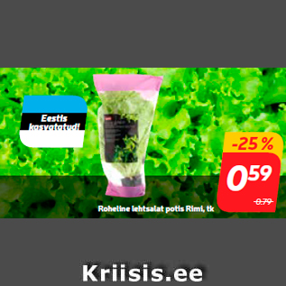 Скидка - Зеленый листовой салат в горшочке Rimi, тк