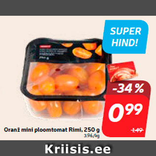 Allahindlus - Oranž mini ploomtomat Rimi, 250 g