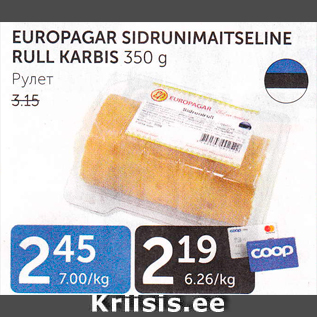 Allahindlus - EUROPAGAR SIDRUNIMAITSELINE RULL KARBIS 350 G