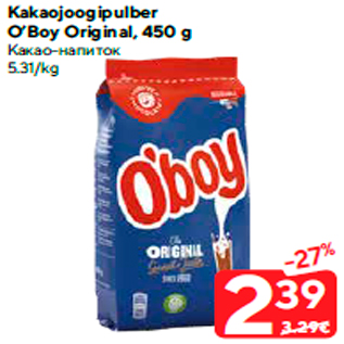 Allahindlus - Kakaojoogipulber O’Boy Original, 450 g