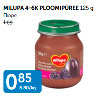 Allahindlus - MILUPA 4-6K PLOOMIPÜREE 125 G