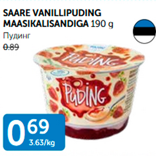 Allahindlus - SAARE VANILLIPUDING MAASIKALISANDIGA 190 G