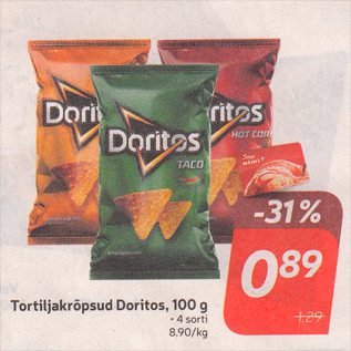 Скидка - Чипсы Тортилья Doritos, 100 г