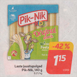 Скидка - Детские сырные палочки Pik-Nik, 140 г