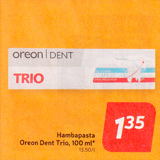 Скидка - Зубная паста Oreon Dent Trio, 100 мл *