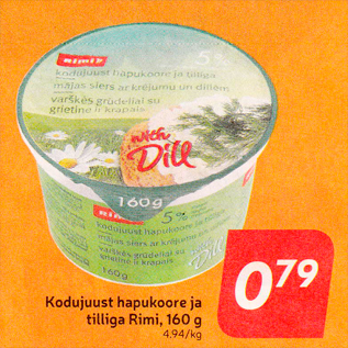 Allahindlus - Kodujuust hapukoore ja tilliga Rimi, 160 g