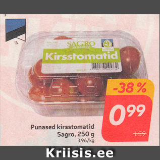 Allahindlus - Punased kirsstomatid Sagro, 250 g