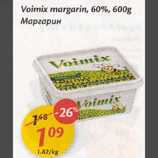 Allahindlus - Voimix margarin, 60%, 600g