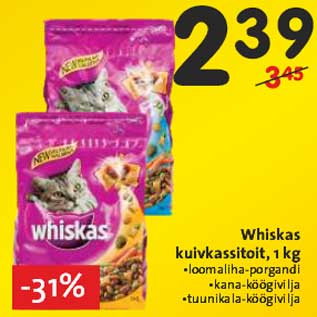 Allahindlus - Whiskas kuivkassitoit,