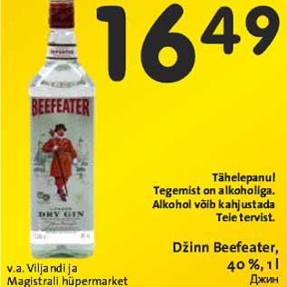 Allahindlus - Džinn Beefeater,