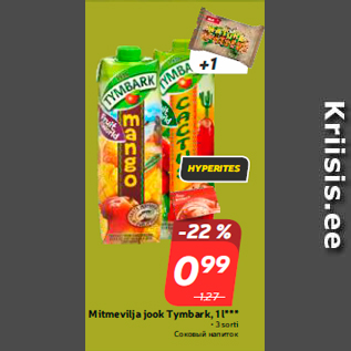 Allahindlus - Mitmevilja jook Tymbark, 1 l***