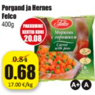 Скидка - Морковь и горох Felco 400 г