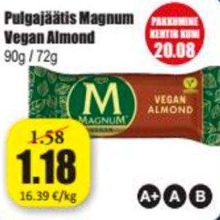 Allahindlus - Pulgajäätis Magnum Vegan Almond