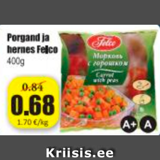 Allahindlus - Porgand ja hernes Felco 400 g