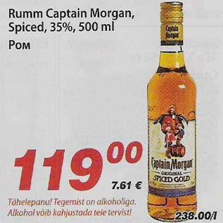 Allahindlus - Rumm Captain Morgan, Spiced