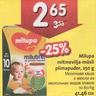 Allahindlus - Milupa mitmevilja-müsli piimapuder