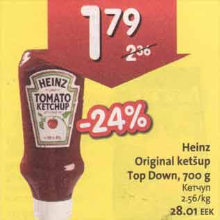 Allahindlus - Heinz Original ketšup Top Down