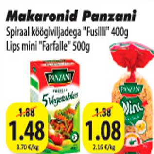 Allahindlus - Makaronid Panzani