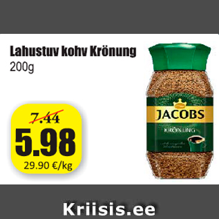 Allahindlus - Lahustuv kohv Krönung 200 g