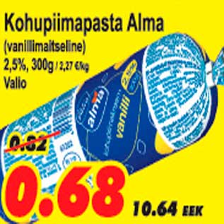 Allahindlus - Kohupiimapasta Alma vanillimaitseline Valio