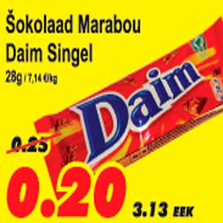 Allahindlus - Šokolaad Marabou Daim Singel