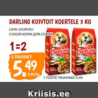 Allahindlus - DARLING KUIVTOIT KOERTELE 3 KG