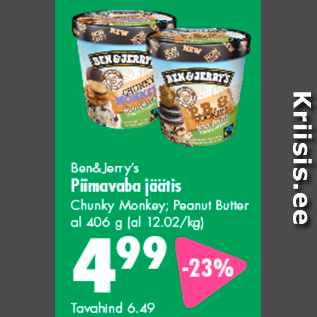 Allahindlus - Ben&Jerry´s Piimavaba jäätis