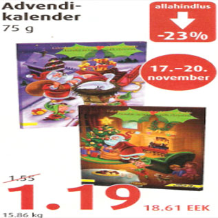 Allahindlus - Advendi kalender