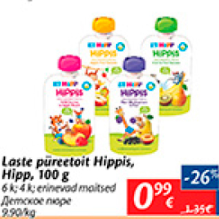 Allahindlus - Laste püreetoit Hippis, Hipp, 100 g