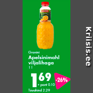 Скидка - Апельсиновый сок Granini с мякотью 1 л