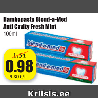 Allahindlus - Hambapasta Blend-a-Med Anti Cavity Fresh Mint 100 ml
