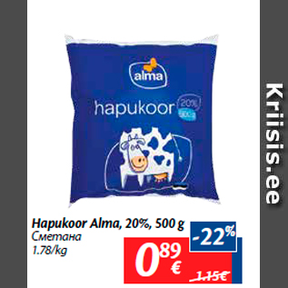 Allahindlus - Hapukoor Alma, 20%, 500 g