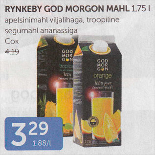 Allahindlus - RYNKEBY GOD MORGON MAHL 1,75 L