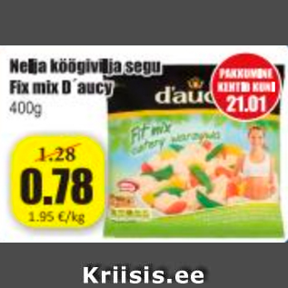 Allahindlus - Nelja köögivilja segu Fit mix D´aucy 400 g