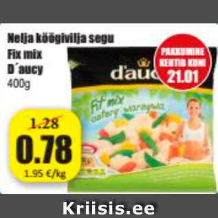 Allahindlus - Nelja köögivilja segu Fit mix D´aucy 400 g