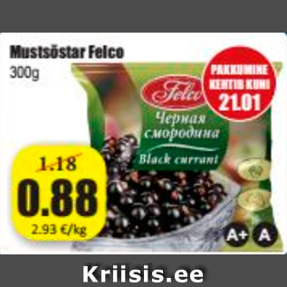 Allahindlus - Mustsõstra Felce 300 g