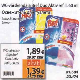 Allahindlus - WC-värskendaja Bref Duo Aktiv refill