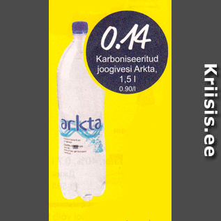 Allahindlus - Karboniseeritud joogivesi Arkta, 1,5 L