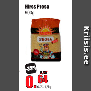 Allahindlus - Hirss Prosa 900 g