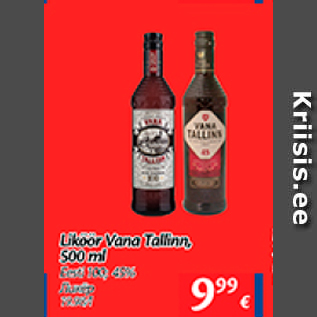 Allahindlus - Liköör Vana Tallinn 500 ml